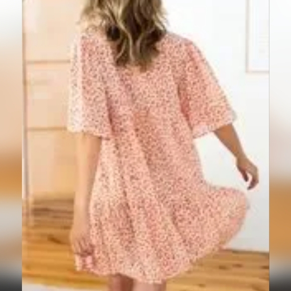 Two by Vince Camuto Terra Blush Patterned Peach Boho Flowy Dress - Small BNWOT - Picture 2 of 9